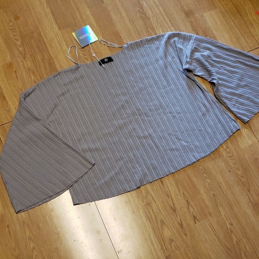 NWT Missguided sheer ribbed Jean Grazer top 8
